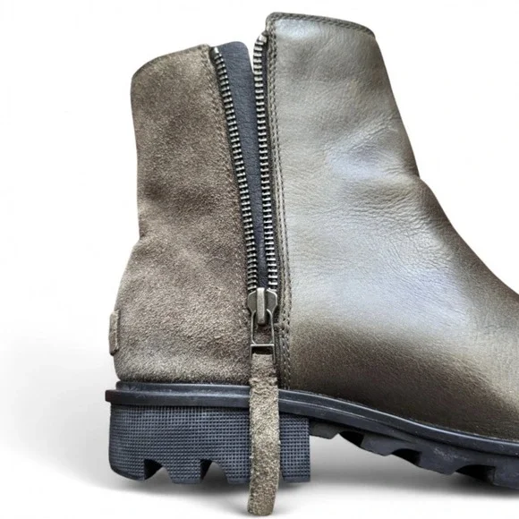 Sorel Phoenix Zip Boots Women's 9 Olive Green Leather Suede Waterproof Winter - Picture 14 of 16